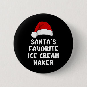 Chapa Redonda De 5 Cm Fabricante de helado favorito de Santa en Navidad 