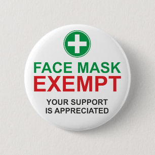 Chapa Redonda De 5 Cm Face Mask Exempt