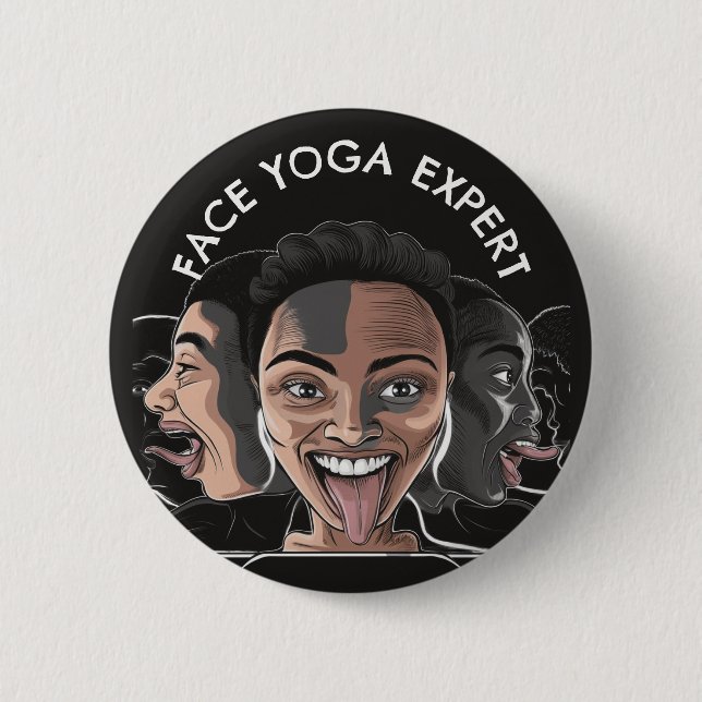 Chapa Redonda De 5 Cm Face Yoga Expert regalo (Anverso)