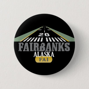 Chapa Redonda De 5 Cm Fairbanks Alaska - pista del aeropuerto