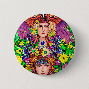 Chapa Redonda De 5 Cm Fairy Princess Sisters Owen Art Nouveau original