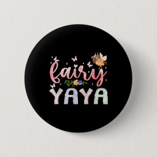 Chapa Redonda De 5 Cm Fairy Yaya Magical Floral Birthday Chica Fairytale