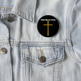 Chapa Redonda De 5 Cm Faith Cross Gold - Vale la pena usar