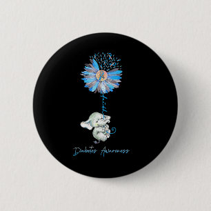 Chapa Redonda De 5 Cm Faith Cute Elephants Sunflower Diabetes Conciencia