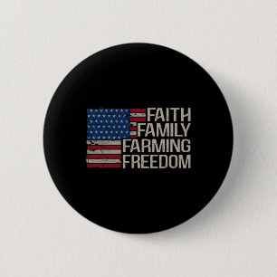 Chapa Redonda De 5 Cm Faith Family Farming Freedom American Flag 4Of