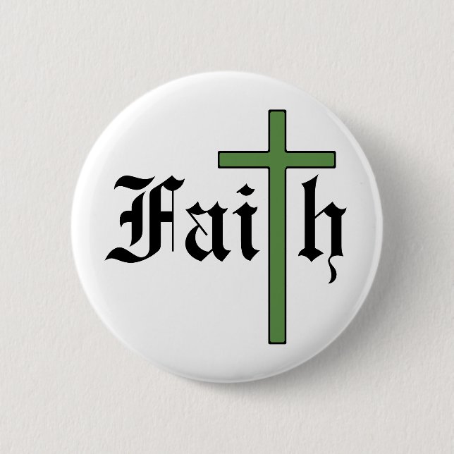 Chapa Redonda De 5 Cm Faith Holy Cross (Anverso)