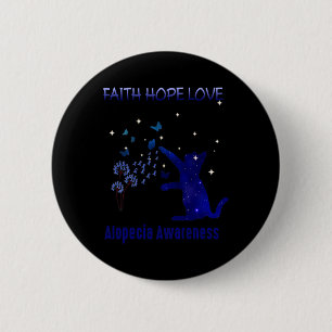 Chapa Redonda De 5 Cm Faith Hope Love Alopecia Conciencia