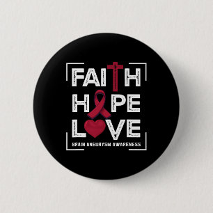 Chapa Redonda De 5 Cm Faith Hope Love Brain Aneurysm Awareness 1