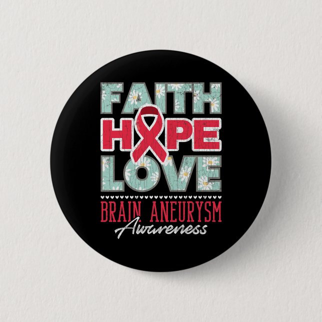 Chapa Redonda De 5 Cm Faith Hope Love Brain Aneurysm Awareness Support G (Anverso)