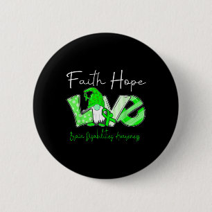 Chapa Redonda De 5 Cm Faith Hope Love Brain Disabilities Conciencia