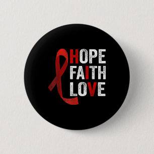 Chapa Redonda De 5 Cm Faith Hope Love - Conciencia por el Día Mundial co