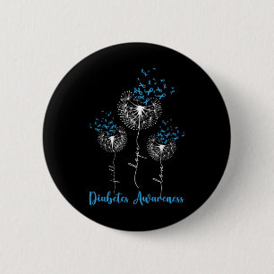 Chapa Redonda De 5 Cm Faith Hope Love Dandelion Flower Diabetes Awarenes