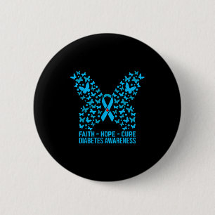 Chapa Redonda De 5 Cm Faith Hope Love Diabetes Awareness _2