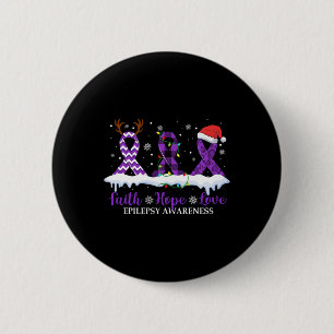 Chapa Redonda De 5 Cm Faith Hope Love Epilepsy Awareness Navidades Ribbo
