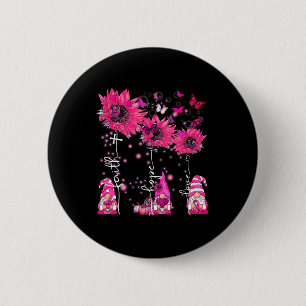 Chapa Redonda De 5 Cm Faith Hope Love Gnome Ribbon Cáncer de Mama Awaren