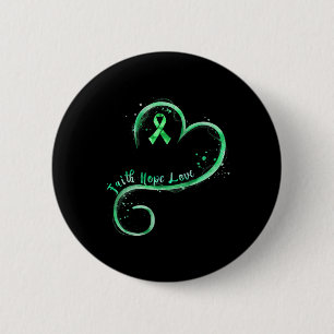 Chapa Redonda De 5 Cm Faith Hope Love Green Ribbon Kidney Disease Awaren