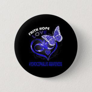 Chapa Redonda De 5 Cm Faith Hope Love Hydrocephalus Awareness Heart Butt