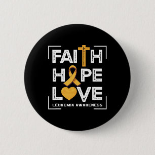 Chapa Redonda De 5 Cm Faith Hope Love Leukemia Awareness