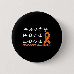 Chapa Redonda De 5 Cm Faith Hope Love Rsd Crps Conciencia