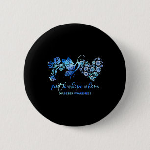 Chapa Redonda De 5 Cm Faith Hope lucha contra el amor por la diabetes de