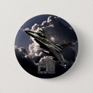 Chapa Redonda De 5 Cm Falcon de combate F-16