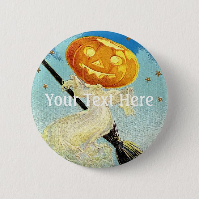 Chapa Redonda De 5 Cm Falln Happy Halloween Pumpkin Witch (Anverso)