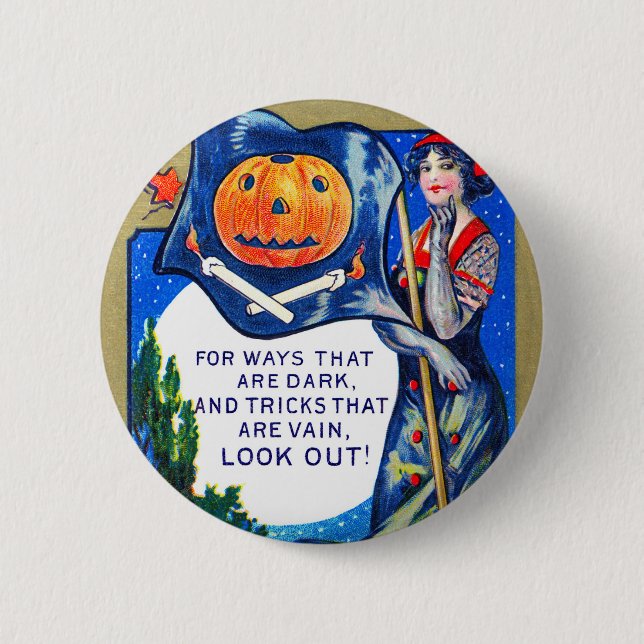 Chapa Redonda De 5 Cm Falln Look Out Halloween Time (Anverso)
