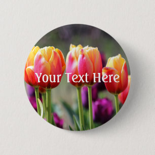 Chapa Redonda De 5 Cm Faln Tulips Aflame