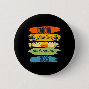 Chapa Redonda De 5 Cm Familia Cancun Mexico 2025 Summer Vacation Matchin