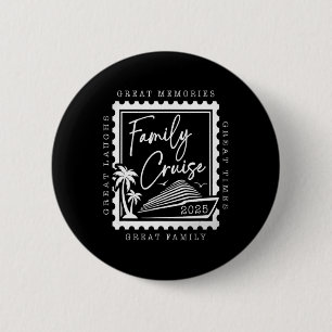 Chapa Redonda De 5 Cm Familia Crucero 2025 Viaje Sello Retro Familia