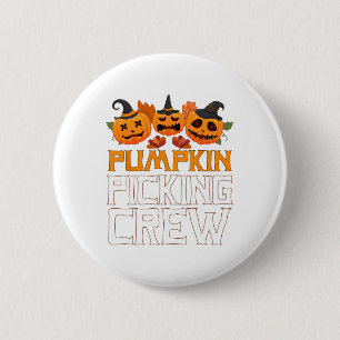 Chapa Redonda De 5 Cm Familia de Halloween de la Tripulación de Calabaza