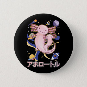 Chapa Redonda De 5 Cm Familia japonesa cute Axolotl Galaxy Anime