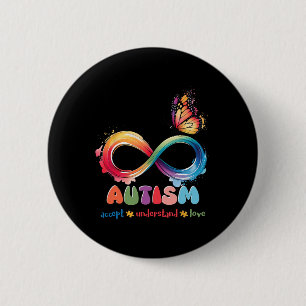 Chapa Redonda De 5 Cm Familia Madre Hijo acepta a niños autistas autismo