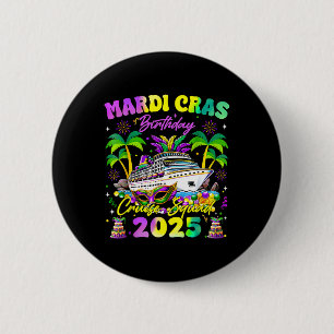 Chapa Redonda De 5 Cm Familia Mardi Gras Birthday Cruise Squad