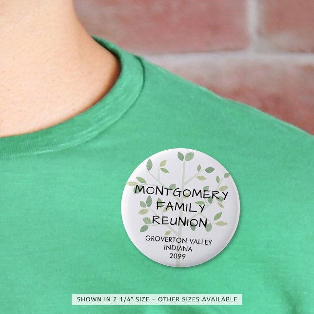 Chapa Redonda De 5 Cm Familia Reunión moderna árbol familiar personaliza (Subido por el creador)