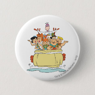 Chapa Redonda De 5 Cm Familia Roadtrip de los Flintstones