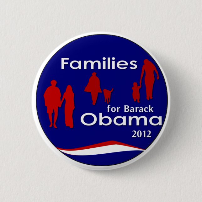 Chapa Redonda De 5 Cm Familias para Barack Obama 2012 (Anverso)