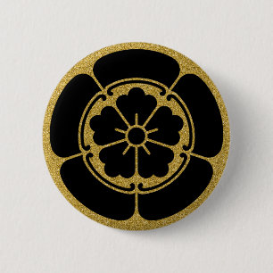 Chapa Redonda De 5 Cm [Family Crests] Oda Mokko y flor china