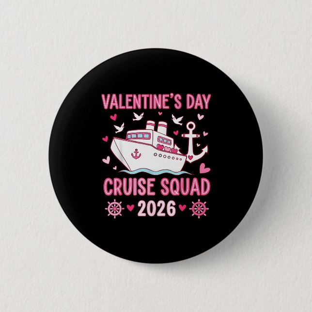 Chapa Redonda De 5 Cm Family Matching Valentines Day Family Cruise Squad (Anverso)