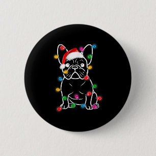Chapa Redonda De 5 Cm Famoso Bulldog francés de Navidades de árboles de 