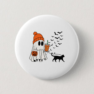 Chapa Redonda De 5 Cm Famoso Gato Fantasma Gato Gato Gato Halloween Fant