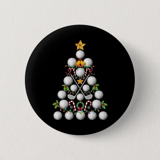 Chapa Redonda De 5 Cm Famoso Golf Ball Navidades de Árboles de Navidad A (Anverso)