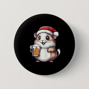 Chapa Redonda De 5 Cm Famoso Navidad Hámster Con Cómic De Cervezas