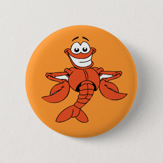 Chapa Redonda De 5 Cm Famoso PERSONALIZADO NARANJA LOBSTER sonriendo fel