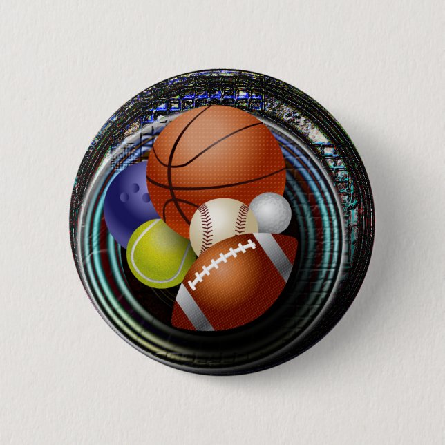 Chapa Redonda De 5 Cm Fan de deportes (Anverso)