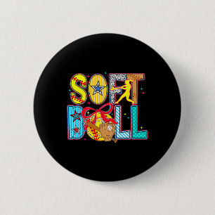 Chapa Redonda De 5 Cm Fanático de béisbol Bola Bola Día de Juego de Soft