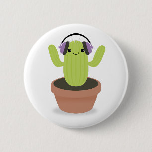 Chapa Redonda De 5 Cm Fanático de Cactus