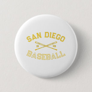 Chapa Redonda De 5 Cm Fanático Retro Vi de Béisbol Clásico de San Diego