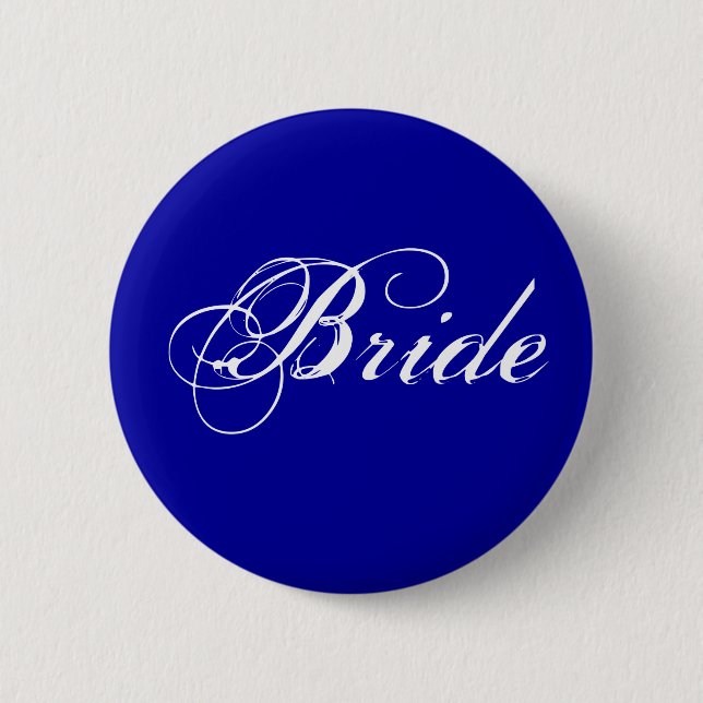 Chapa Redonda De 5 Cm Fancy Bride On Navy (Anverso)