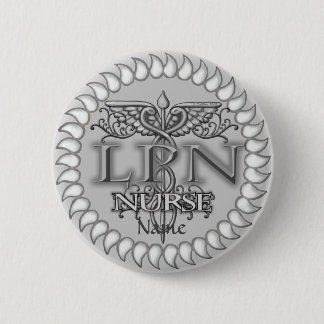 Chapa Redonda De 5 Cm Fancy Caduceus LPN enfermera